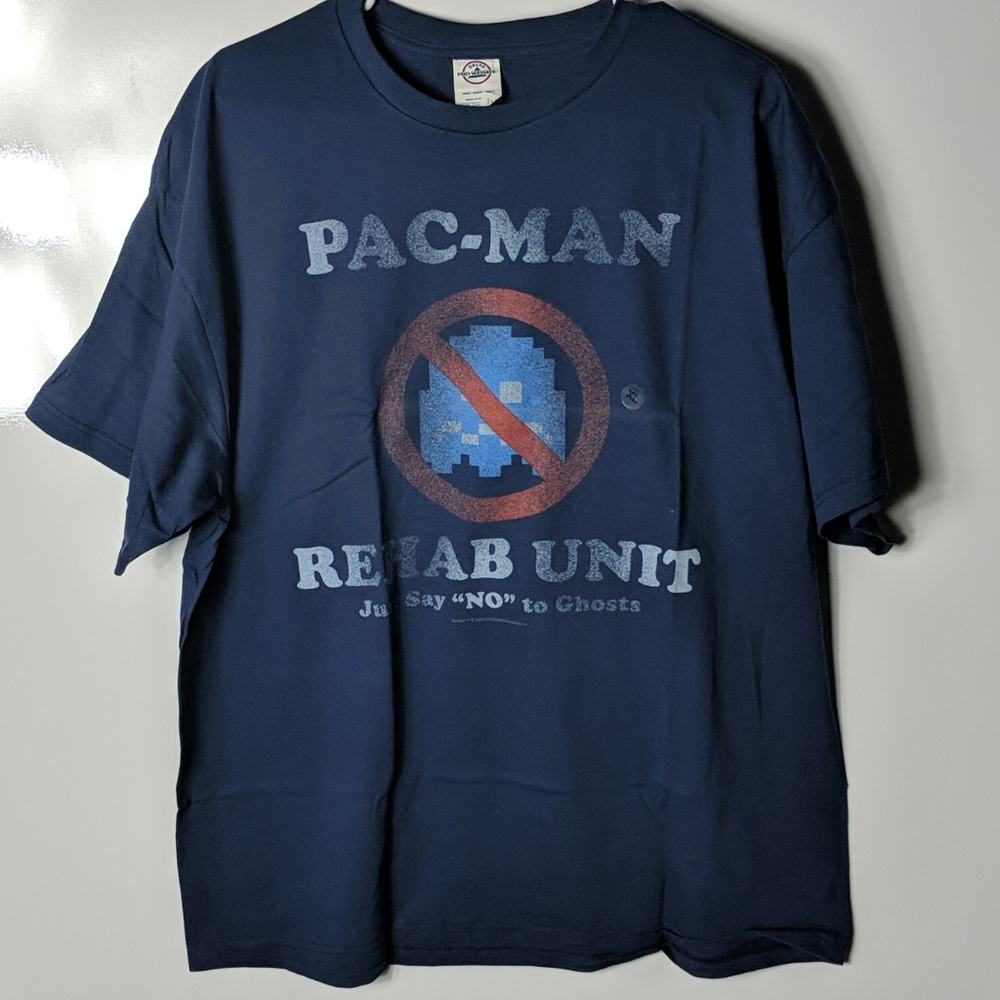 Pac-Man Blue T-shirt Rehab Ghost 👻 Unit